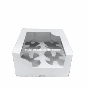 Caja para 4 Cupcakes Con y Sin base